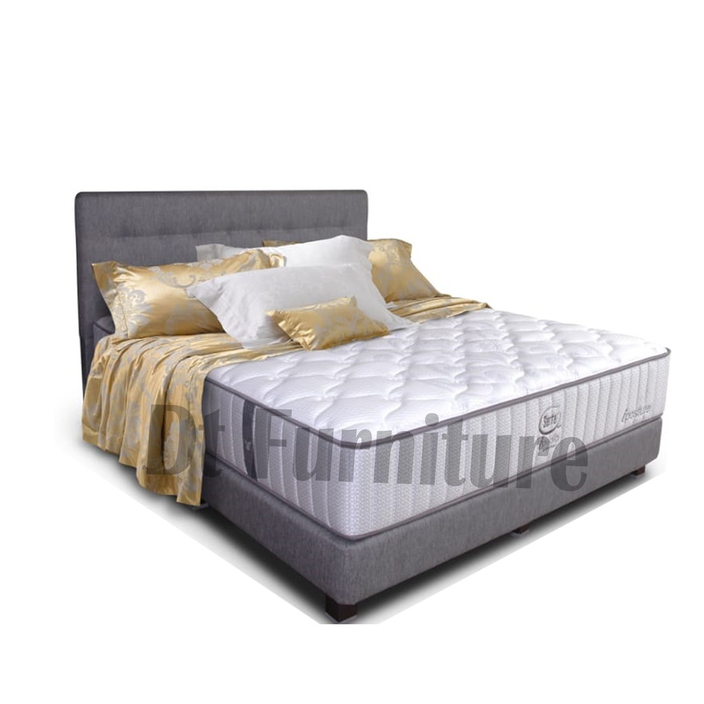 Divan dan Sandaran Serta Dallas 180 x 200 Grey Bedframe Saja