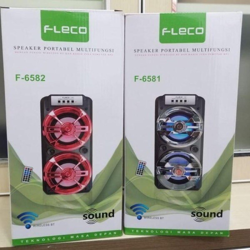 Speaker FLECO F 6581 / 6582 - speaker bluetooth plus mic dan remot