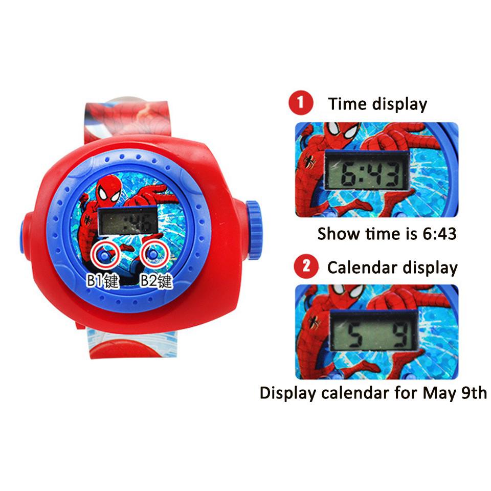 Jam Tangan Digital Gambar Kartun Spiderman 3D untuk Hadiah Anak Laki