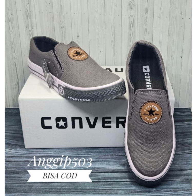 10.10 BIG SALE!!! Converse slip on Sepatu pria sneakers casual sport pria wanita size 35-44 Beli 2 ongkir bayar 1-3