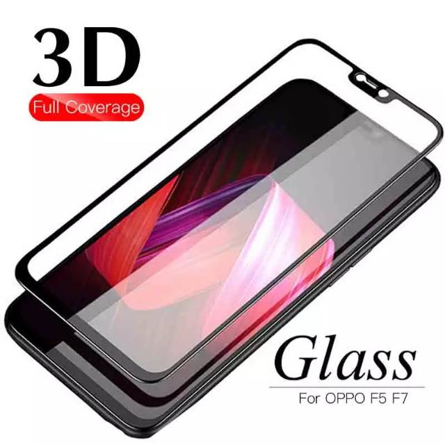 Tempered Glass Full Cover Oppo F7.F7 Pro TG Anti Gores Layar Screen Protector Premium