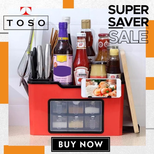 RAK BUMBU DAPUR RAK PISAU SEASONING BOX MULTI FUNCTION RACK STORAGE diskon