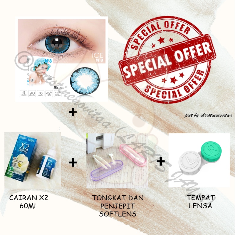 Paket Hemat Baby Eyes X2 Ice Nude N8 Softlens by Exoticon – Normal