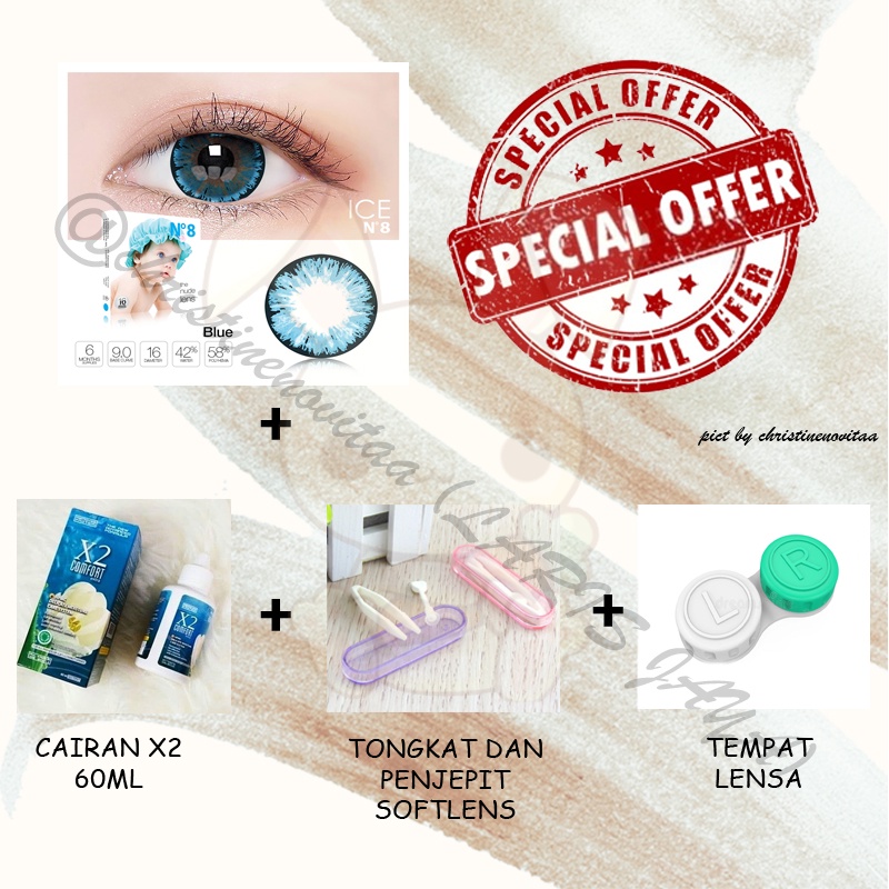 Paket Hemat Baby Eyes X2 Ice Nude N8 Softlens by Exoticon – Normal