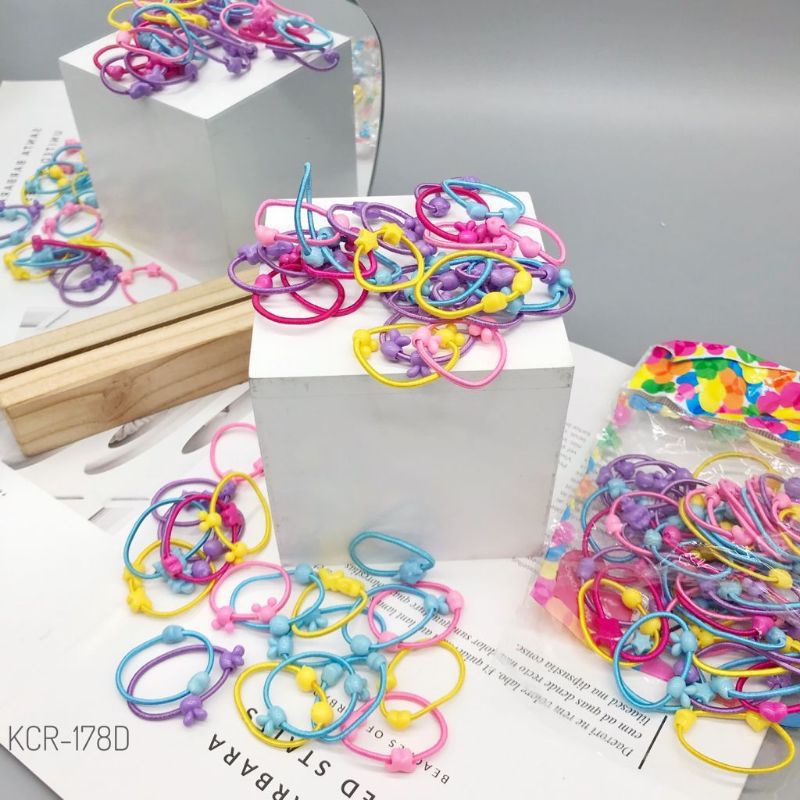 Ikat Rambut Pelangi 50pcs Ikat Rambut Anak Pelangi Kucir Rambut Anak