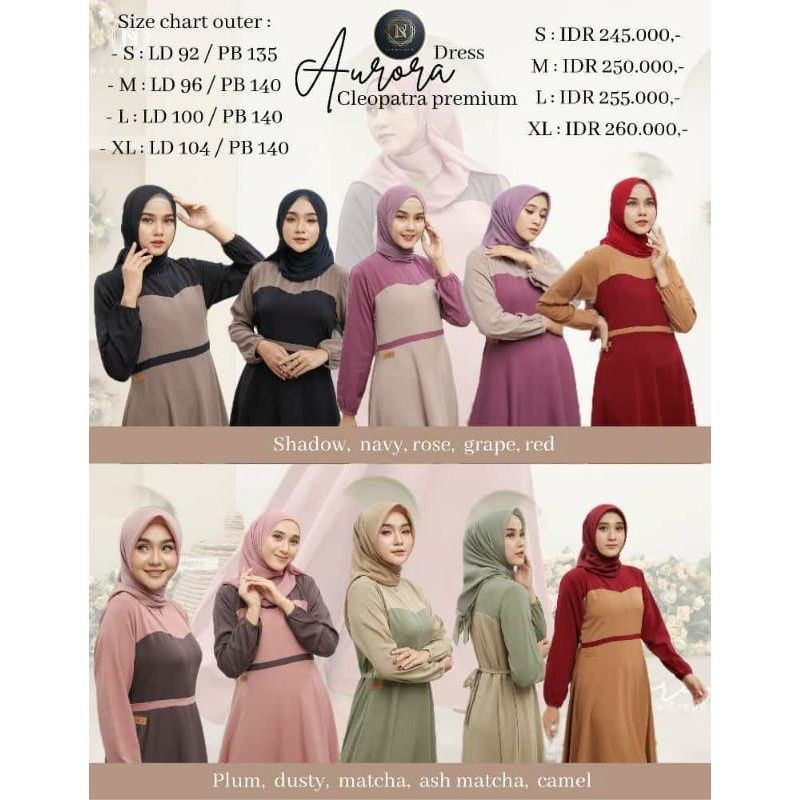 PAKAIAN WANITA- GAMIS-AURORA DRESS NADHEERA LUXURY
