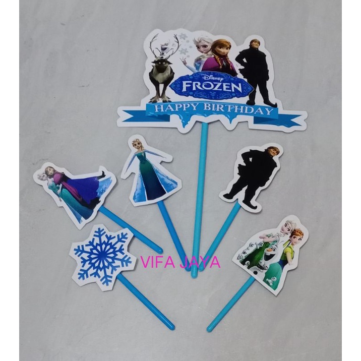Topper cake karakter happy birthday frozen