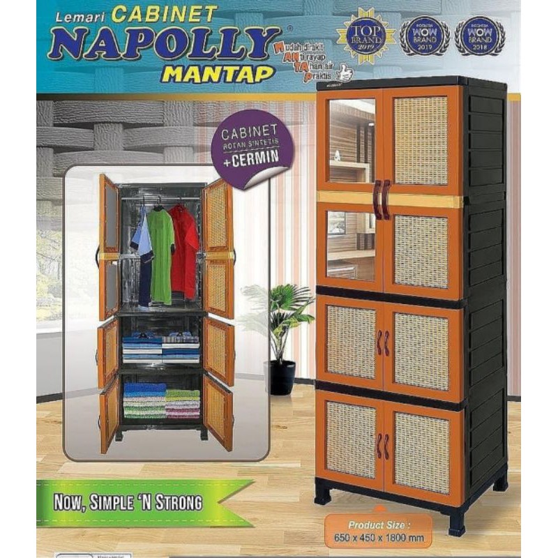 lemari napolly kaca