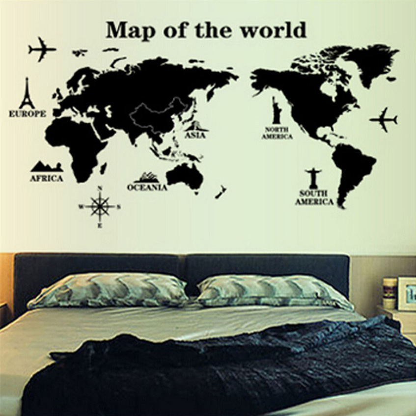 COCOPLAY Sticker Wallpaper Dinding World Map Living Room Decor