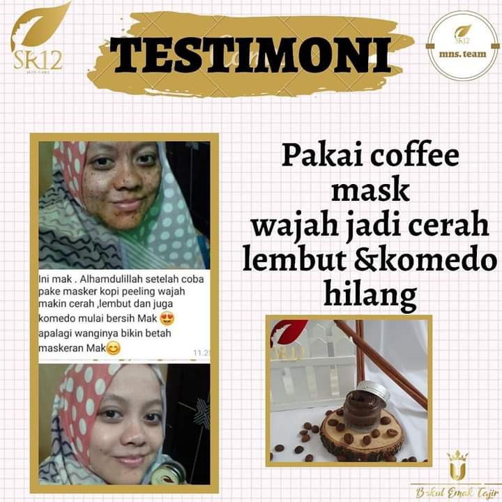 SR12 COFFEE MASK PEELING NATURAL / MASKER PEELING KOPI HERBAL / MENGATASI KOMEDO FLEK BEKAS JERAWAT