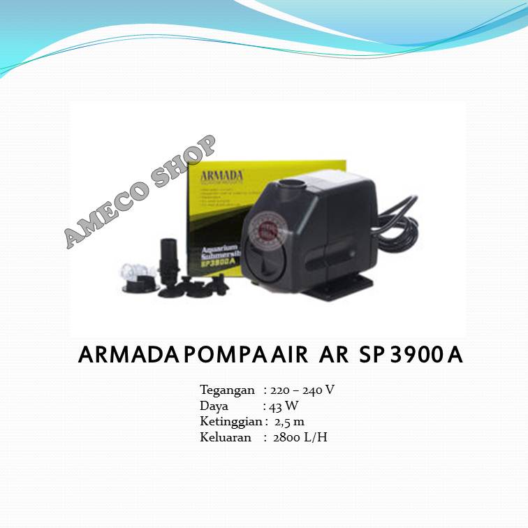 ARMADA Pompa Air Celup Aquarium AR SP 3900 A