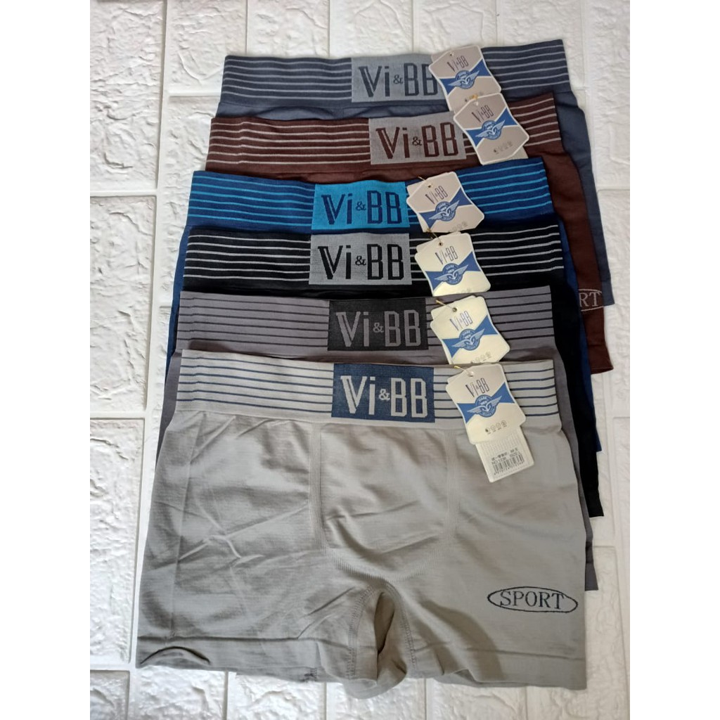 3PCS CELANA DALAM PRIA | BOXER PRIA Vi&amp;BB SIZE M L XL XXL