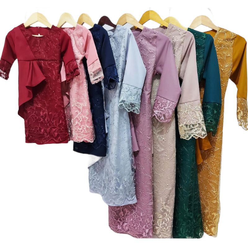 GAMIS ANAK/GAMIS BRUKAT TILE/BAJU MUSLIM ANAK PEREMPUAN/GAMIS COUPLE ANAK/SIZE XS, S, M, L, XL
