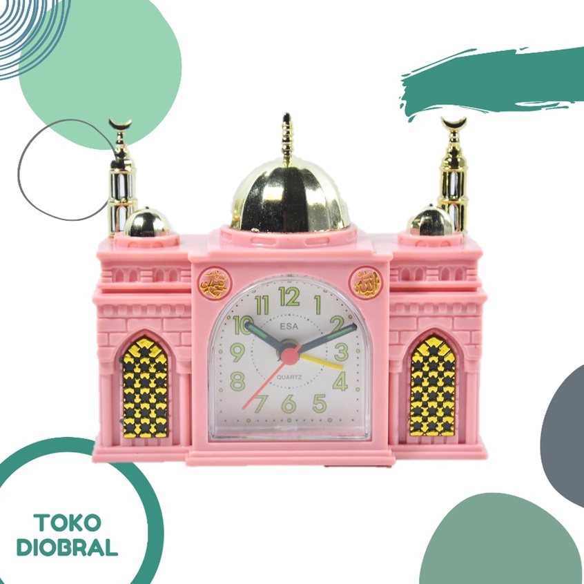 Jam Weker bentuk Masjid Alarm Clock Bunyi Beep