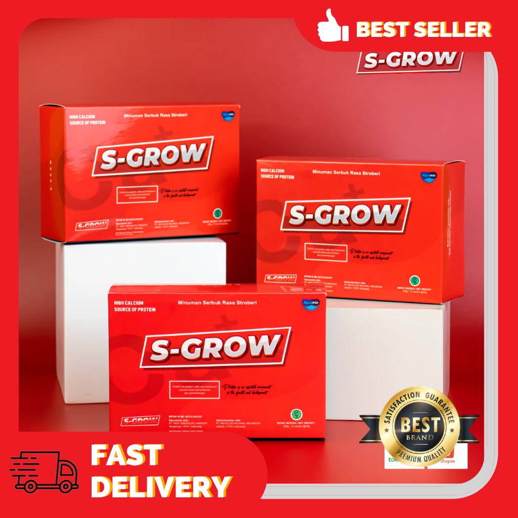 

SGROW Susu Kalsium Peninggi Peningkat Tinggi Badan Dewasa Rendah Kalori Rasa Stroberi BPOM GMP HACCP ISO
