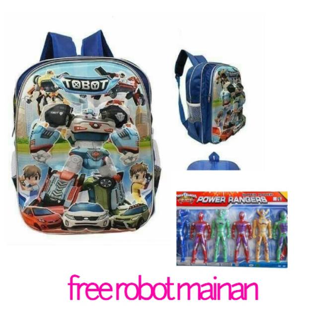 TAS TOBOT 3 DIMENSI FREE ROBOT TAS ANAK SEKOLAH SD