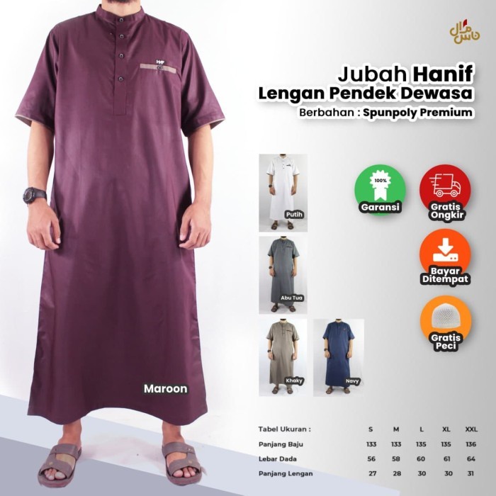 Baju koko bahan katun Premium Hanif Original toyobo premium 2022 kain adem J0O7 lengan pendek pria k