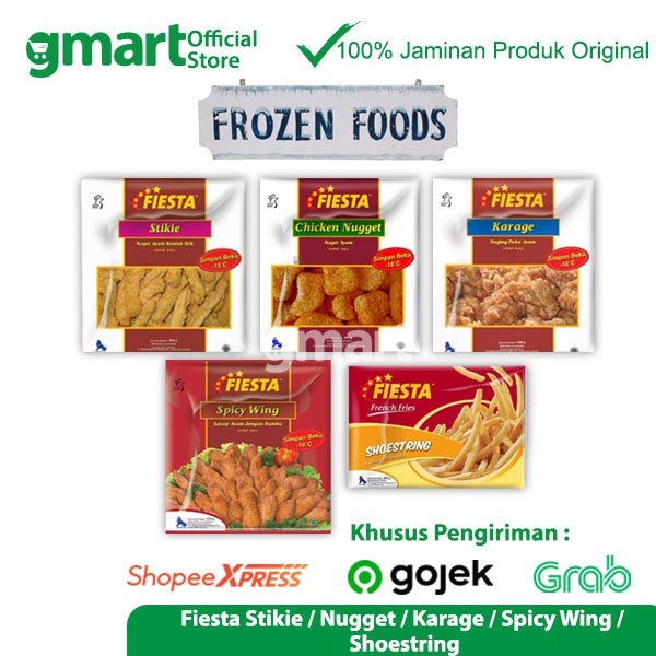 Fiesta ( Stikie / Chicken Nugget / Karage / Spicy Wing / Shoe String ) Khusus Shopee / Gojek / Grab