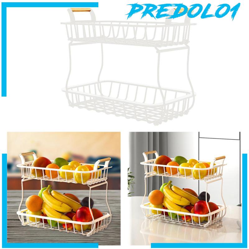 (Predolo1) Keranjang Buah 2 Tingkat Untuk Dapur