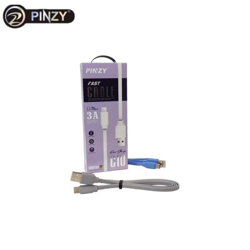 Kabel Data PINZY C10 Type C Fast dan Flat - Kabel Charger C10