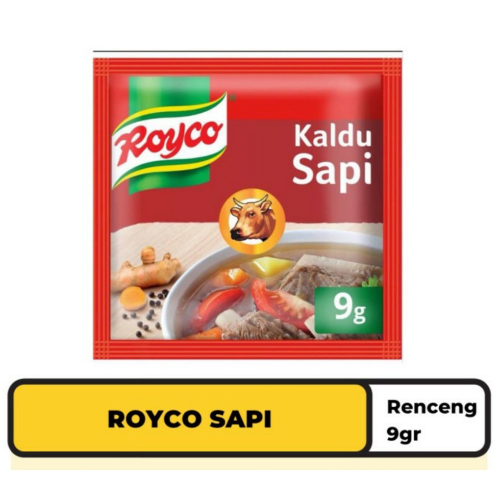 ROYCO KALDU SAPI SACHET 9 GR ISI 6 RENCENG BUMBU PENYEDAP RASA MAKANAN BEEF BROTH