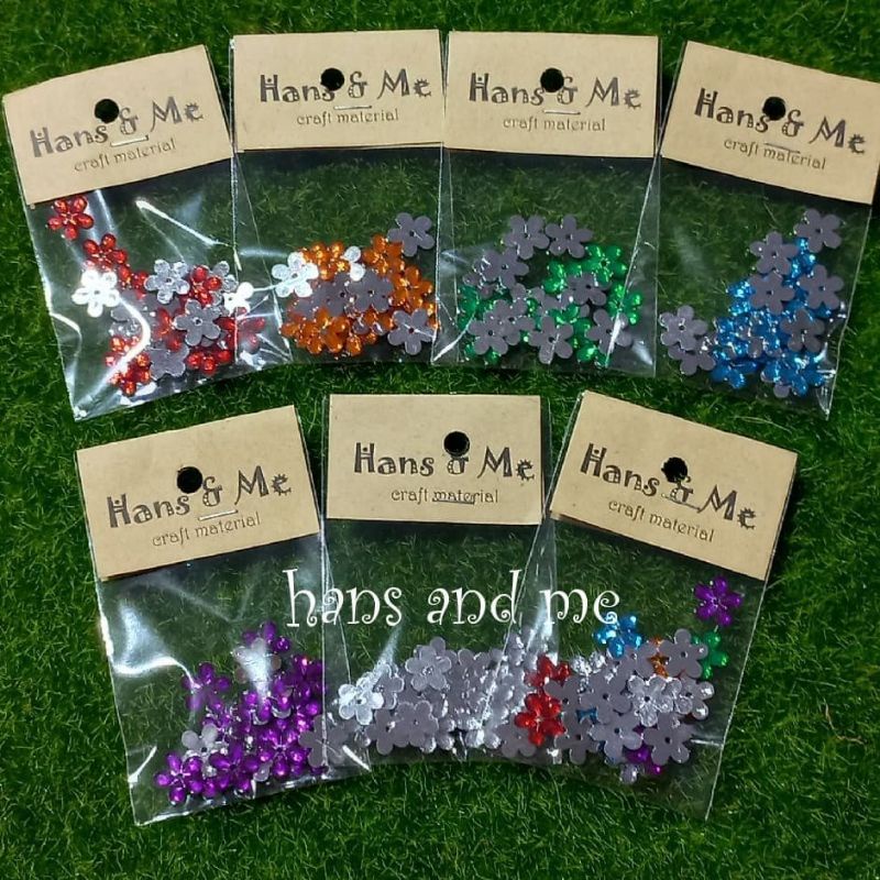 Mote Tempel Manik Jahit Bunga 10mm