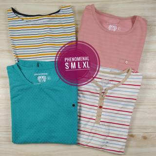PHENOMENAL STRIP Baju  atasan Kaos  wanita cewek size ukuran 