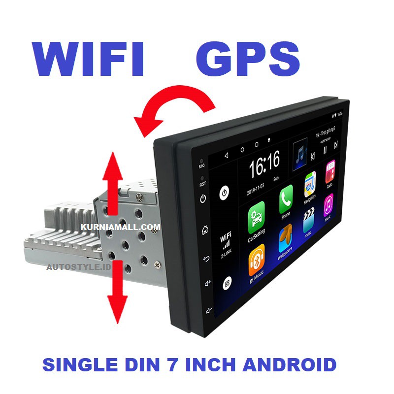 Single din 7 Inchi Android GPS Wifi  Tape Mobil untuk mobil single din yang ingin pasang Adroid