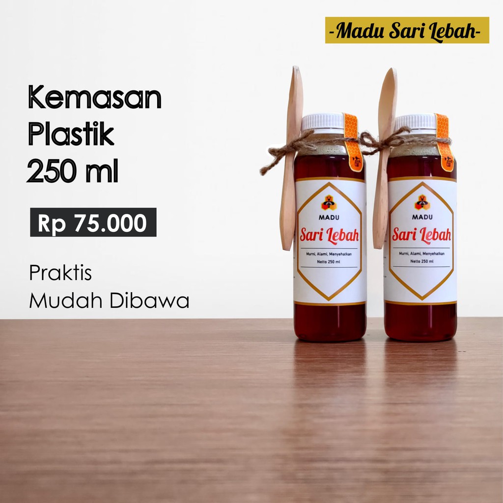 Madu Sari Lebah Kemasan Botol Plastik 250 ml