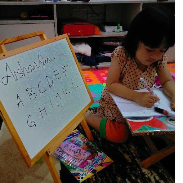 

[7] MENARIK Papan tulis 32x42 white board+ standing free spidol+penghapus+Tali . た 7