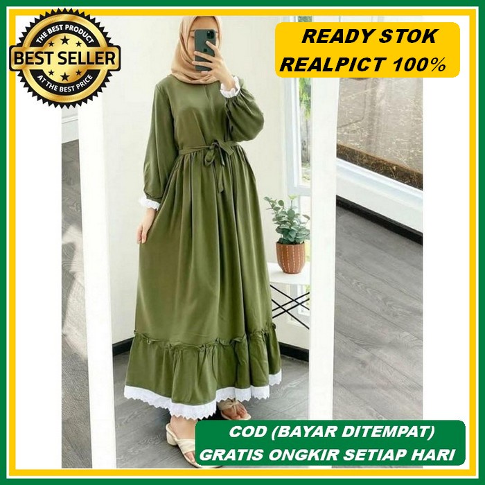 Terlaris Order Gamis Katun List Polos Rempel Bestseller Promo Gamis Bunga Motif Sakura Terbaru Bahan