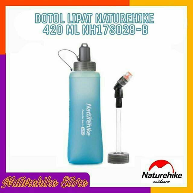 Botol Minum Lipat Kecil Praktis Ringan Olahraga Lari Hiking Gunung Naturehike 420 ml NH17S028-B