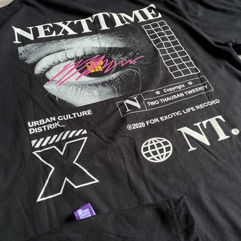 T-SHIRT KAOS DISTRO ORIGINAL SEVENKEY x NEXTTIME ART URBAN CULTURE DISTRIK / Hitam - MATA