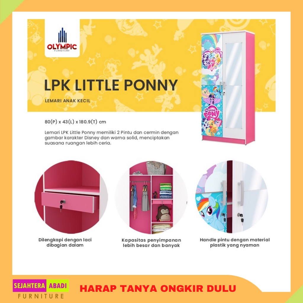 olympic lemari pakaian anak, lemari baju, lemari anak LPK little pony