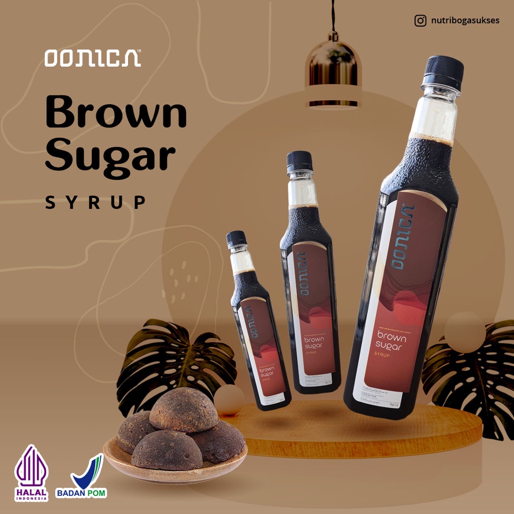 750ml OONICA Brown Sugar Syrup (sirup dengan rasa brown sugar)