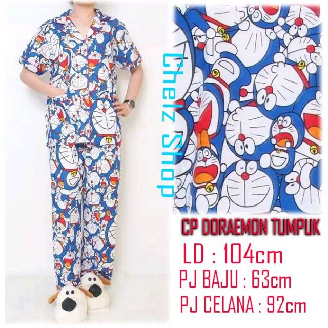 Baju Tidur Piyama Wanita/Cewek Pajamas Motif Dewasa Kekinian Karakter/Kotak Guillen