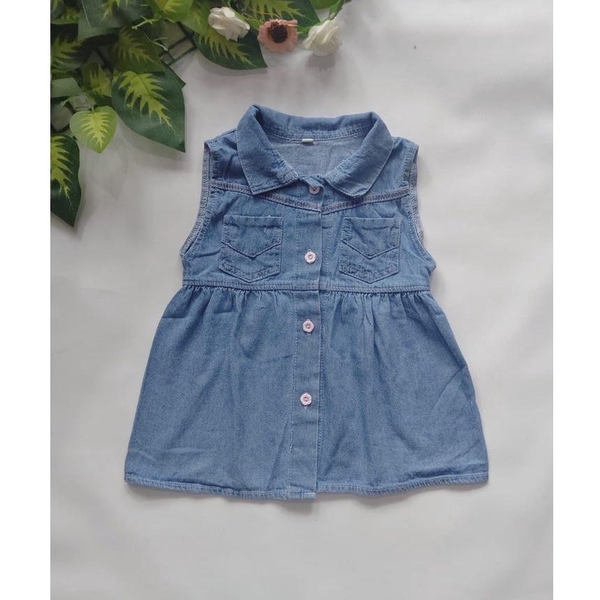 CARVA  PALING KEREN Dress Anak Soft Jeans Evelyn