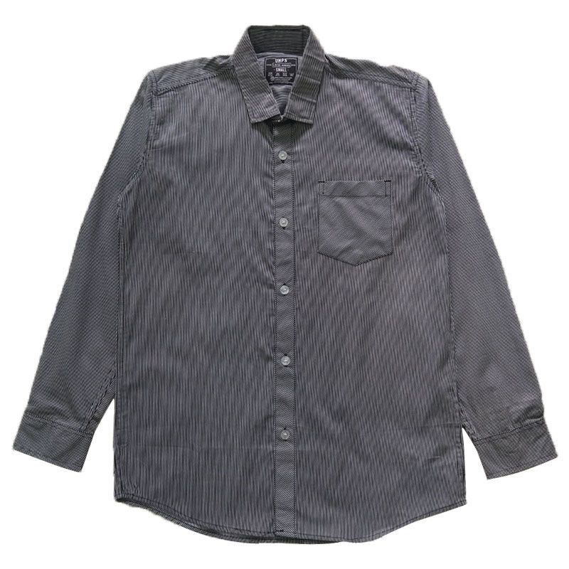 Unpossed Kemeja Panjang Garis Black 304