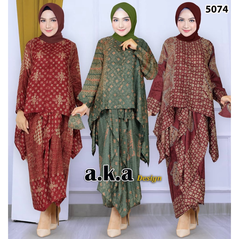Stelan Rok Batik Viscose Premium Semi Sutera// Set Dress Pesta Wanita