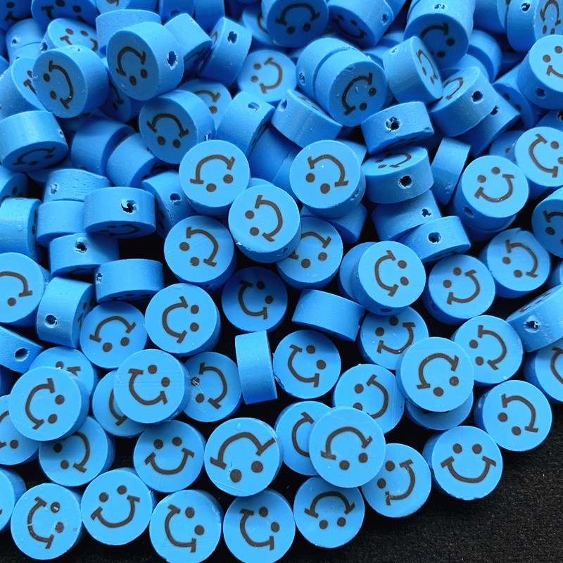 30 Pcs / Pack 10mm manik-manik tanah liat polimer smiley