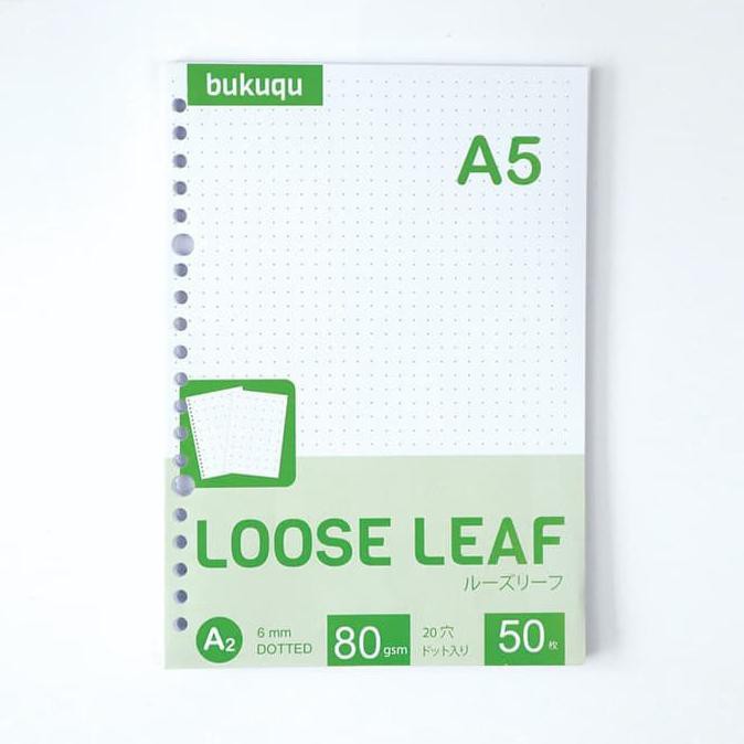 

ITERBATASl HVS Loose Leaf (DOTTED) Kertas Binder/ Isi Notes - (A5) 50 lbr