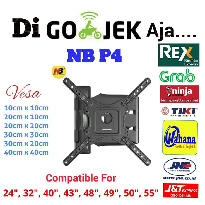 Bracket Lengan LED TV North Bayou P4 32&quot; - 55&quot;