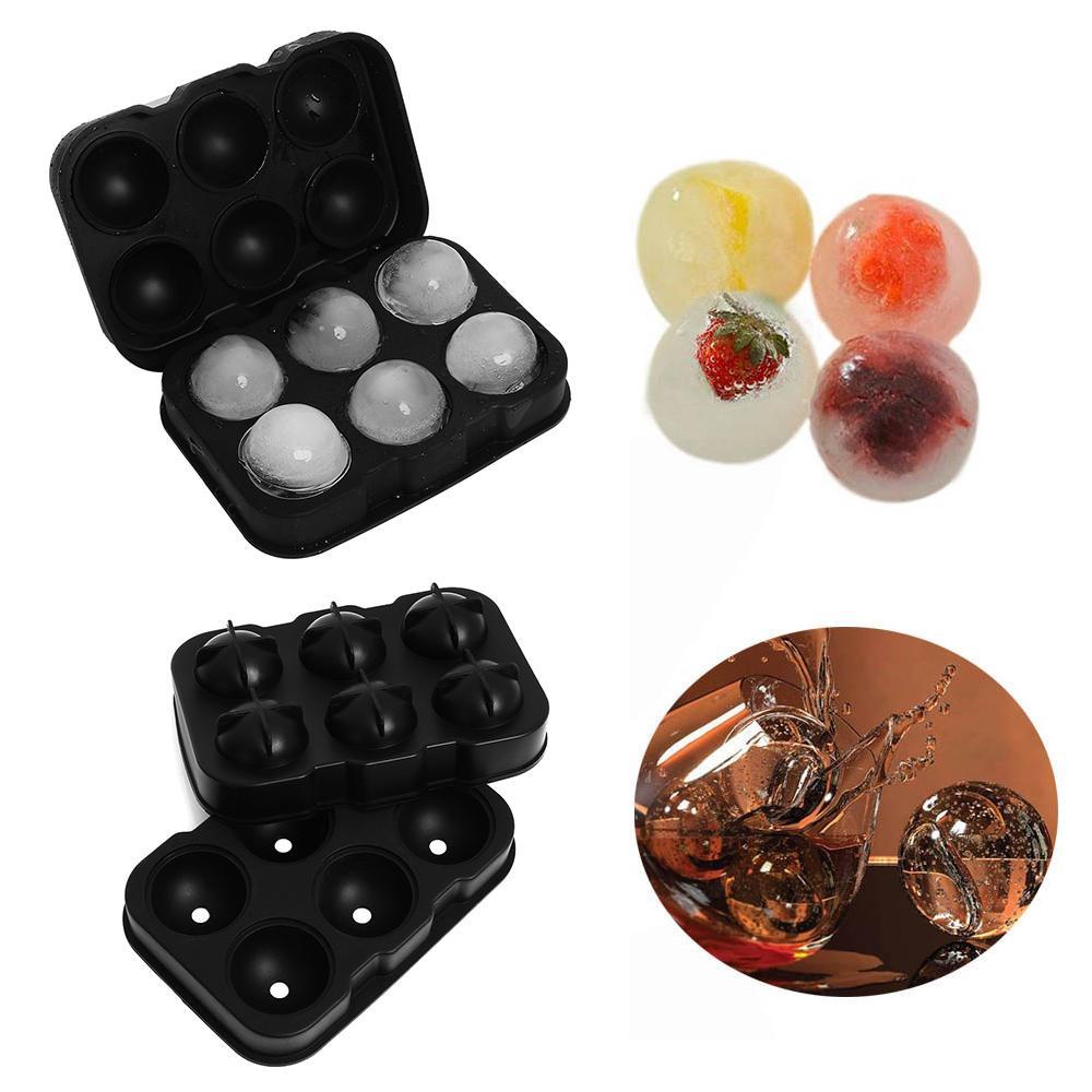 WONDER Wonder4 /6 Grids Ice Ball Cube Tray Cetakan Silikon Coktails Whisky Coklat