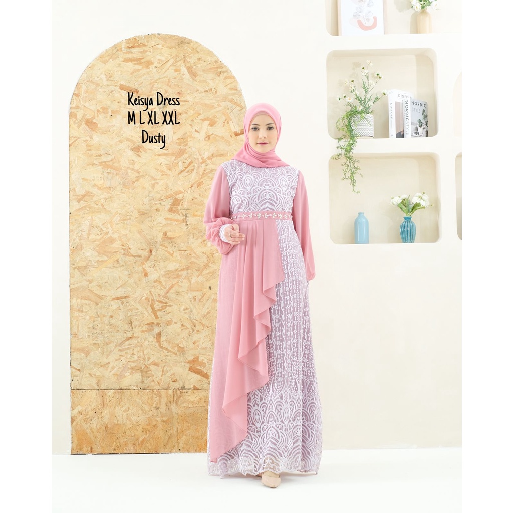 Keisya Dress Terbaru / Kebaya Modern Original Terbaru / Gamis Brukat Tille / Kebaya Kondangan Pesta