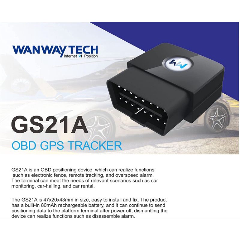 gps tracker OBD GS21A wanwaytech original free server