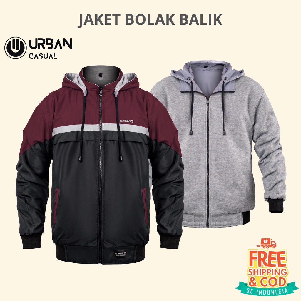 Jaket Pria Bolak Balik 2in1 Outdoor Semi Waterproof Trendi Original Distro Jaket Unisex Cowok Cewek Taslan Fashioanable Travelling Motor Touring Premium Levi