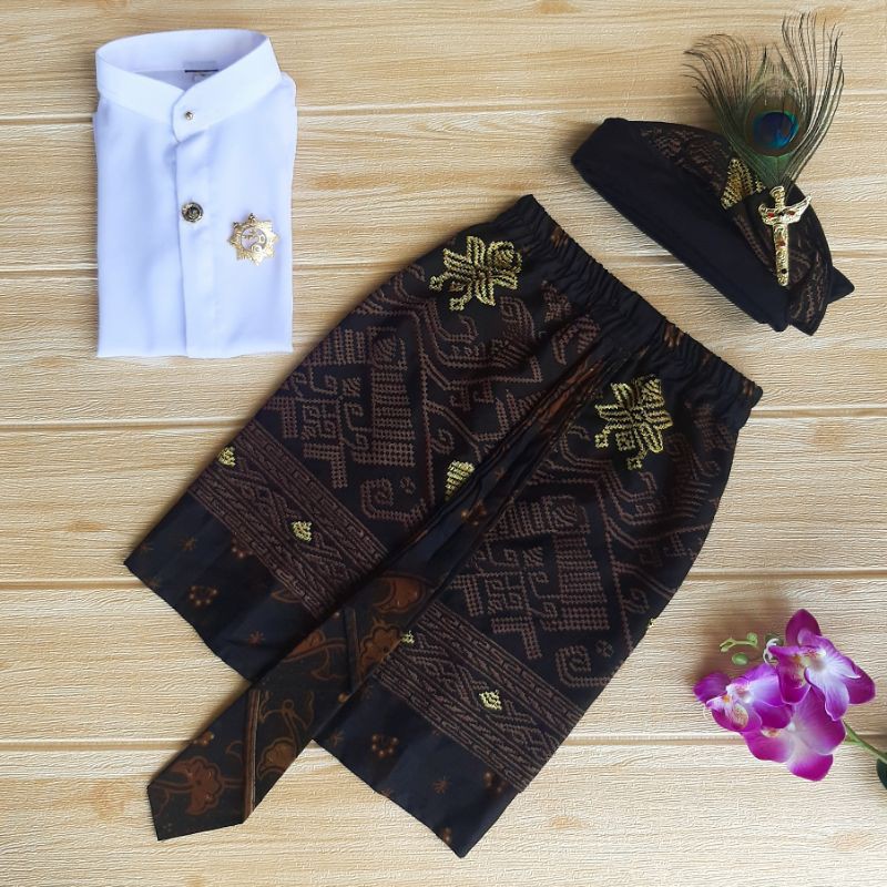 Pakaian Adat Anak Laki umur 3 tahun Kamen Set Anak Lanang