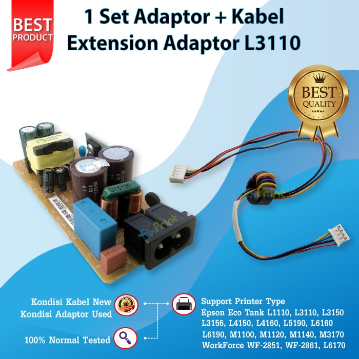 Adaptor + Kabel Extension Adaptor L3110 Kabel Power Mainboard To Power Supply L1110 L3100 L3101 L3110 L3116 L3150 L3156 L4150 L4160 L5190 L6160 L6170 L6176 L6190 L6166 M1100 M1120 M1140 M2140 M3170 WF-2851 WF-2861 XP-4101