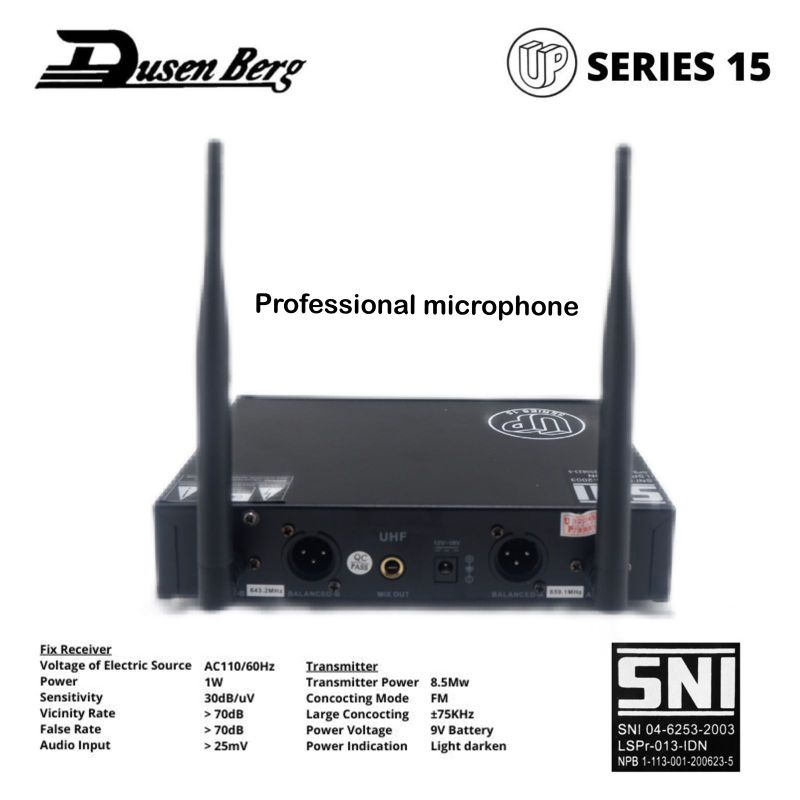 Microphone Wireless DUSENBERG 15 Series 2 Handheld SNI Original