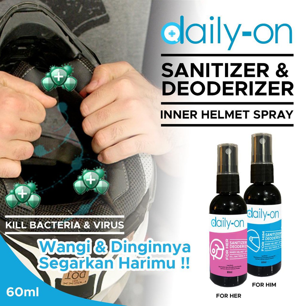 PENGHILANG BAU HELM ANTIBACTERIAL DAN ANTI VIRUS | SANITIZER HELMET &amp; DEODORIZER DAILY-ON